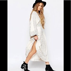Free People Kimono Maxi Dress in Pearl sz 2
